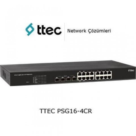 ttec Switch PSG16-R, 16 portlu Gigabit-RJ45 PoE+(260W)